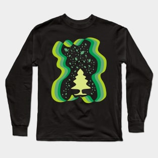 Evergreen Tree Illustration Long Sleeve T-Shirt